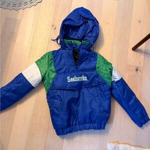 STARTER Seahawks Blue and Green Hooded Jacket